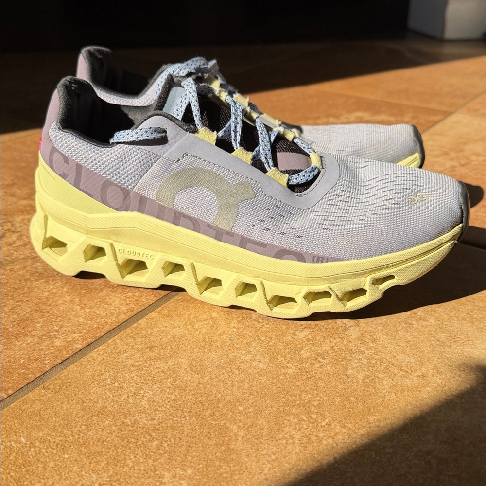 On Running Sneakers Monster 
 in Light blue and Bright Yellow
Size 37.5